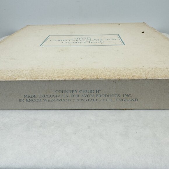 Avon Christmas Plate 1974 "Country Church" Second Edition By Enoch Wedgwood 9" - Picture 6 of 10